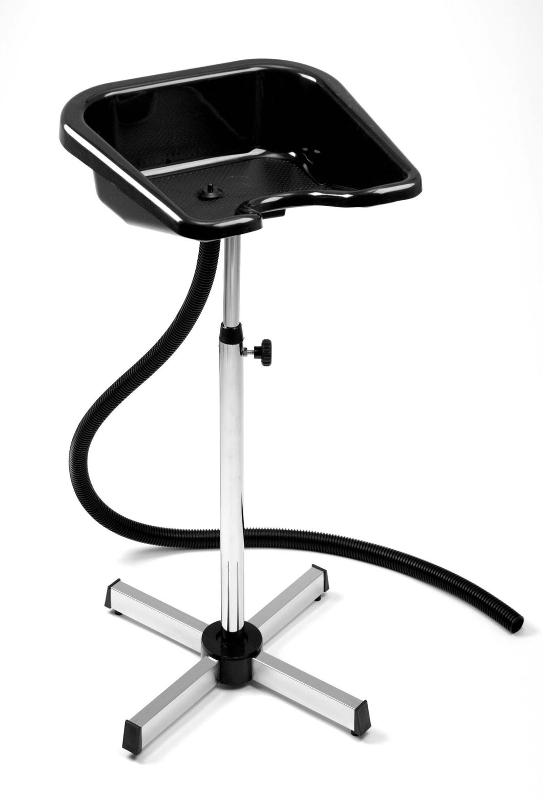 Pibbs 210 Portable Height Adjustable Square Plastic Shampoo Bowl - Black