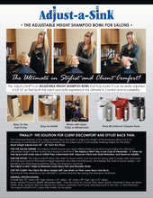 Adjust-a-Sink K100-A Height Adjustable Shampoo System with Comfort Fit Bowl - All Almond