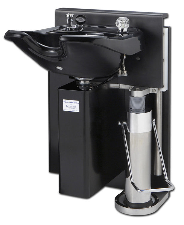 Adjust-a-Sink K100-B Height Adjustable Shampoo System with Comfort Fit Bowl - All Black
