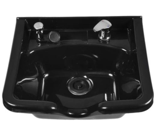 SalonTuff® #SPP-2 Wide Square Polypropylene Plastic Shampoo Bowl - Black